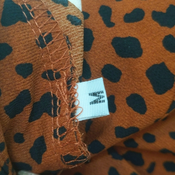 NWOT Casual Long Sleeve Loose V-Neck Swing Mini Dress - Size M - Picture 10 of 12